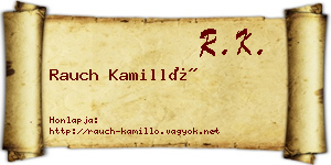 Rauch Kamilló névjegykártya